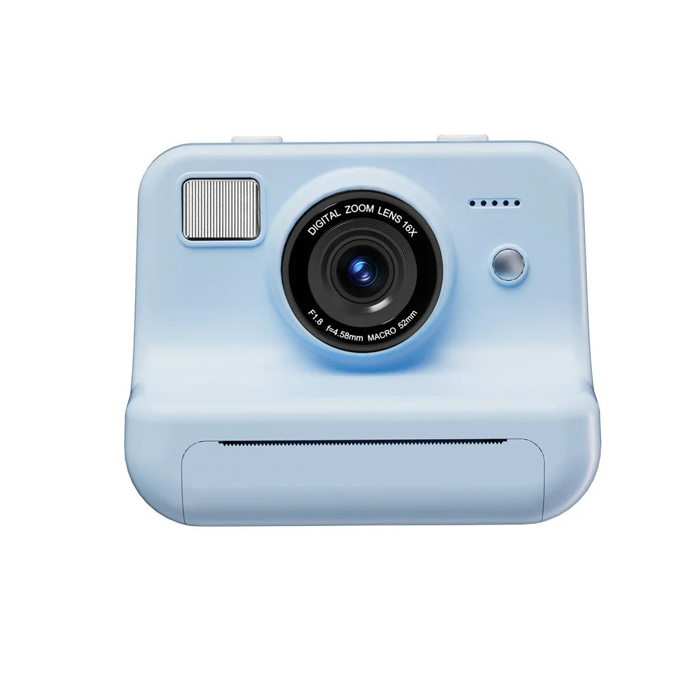 P10 Dual Lens Instant Print Camera for Kids 2.4 Inch IPS Screen Video Recorder, Support Monochrome Printing - Blue - 3
