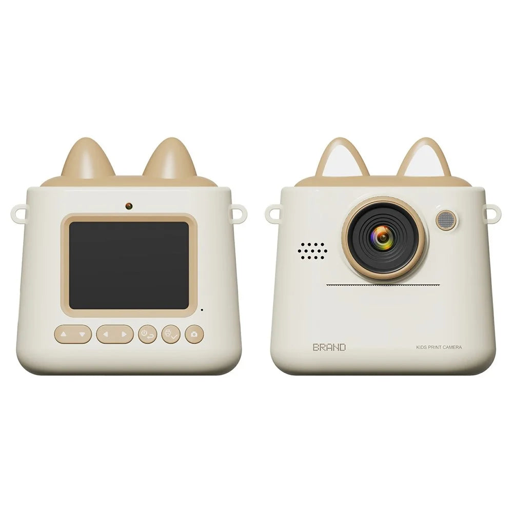 K2 2.4 Inch HD Dual Camera Kids Digital Camera Instant Print Photo / Video Recorder - White - 1