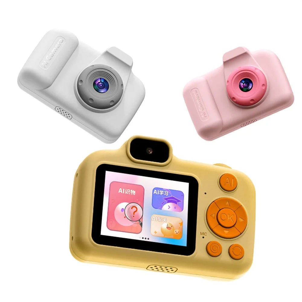 AI01 Smart AI Kids Camera with Dual Lens 2.4 Inch IPS Screen Educational Learning Toy for Boys Girls - Yellow - 2