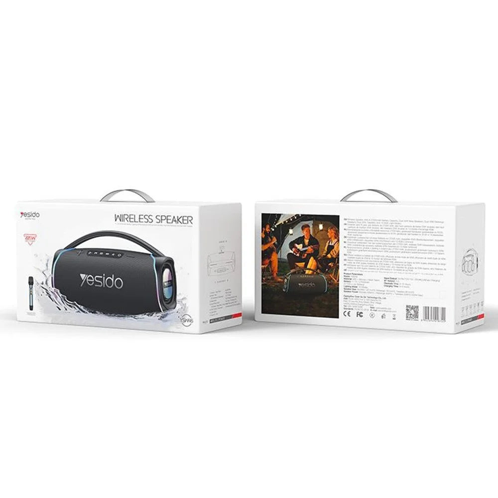YESIDO YSW46 220W Bluetooth-compatible 5.3 Speaker RGB Outdoor Portable Wireless Speaker with Microphone - Black - 7