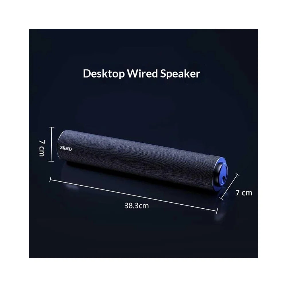 ERAZER W110 Desktop USB Wired Speaker 3.5mm Audio Input 6W Portable Speaker for PC Gaming (Invested By Lenovo) - Black - 7