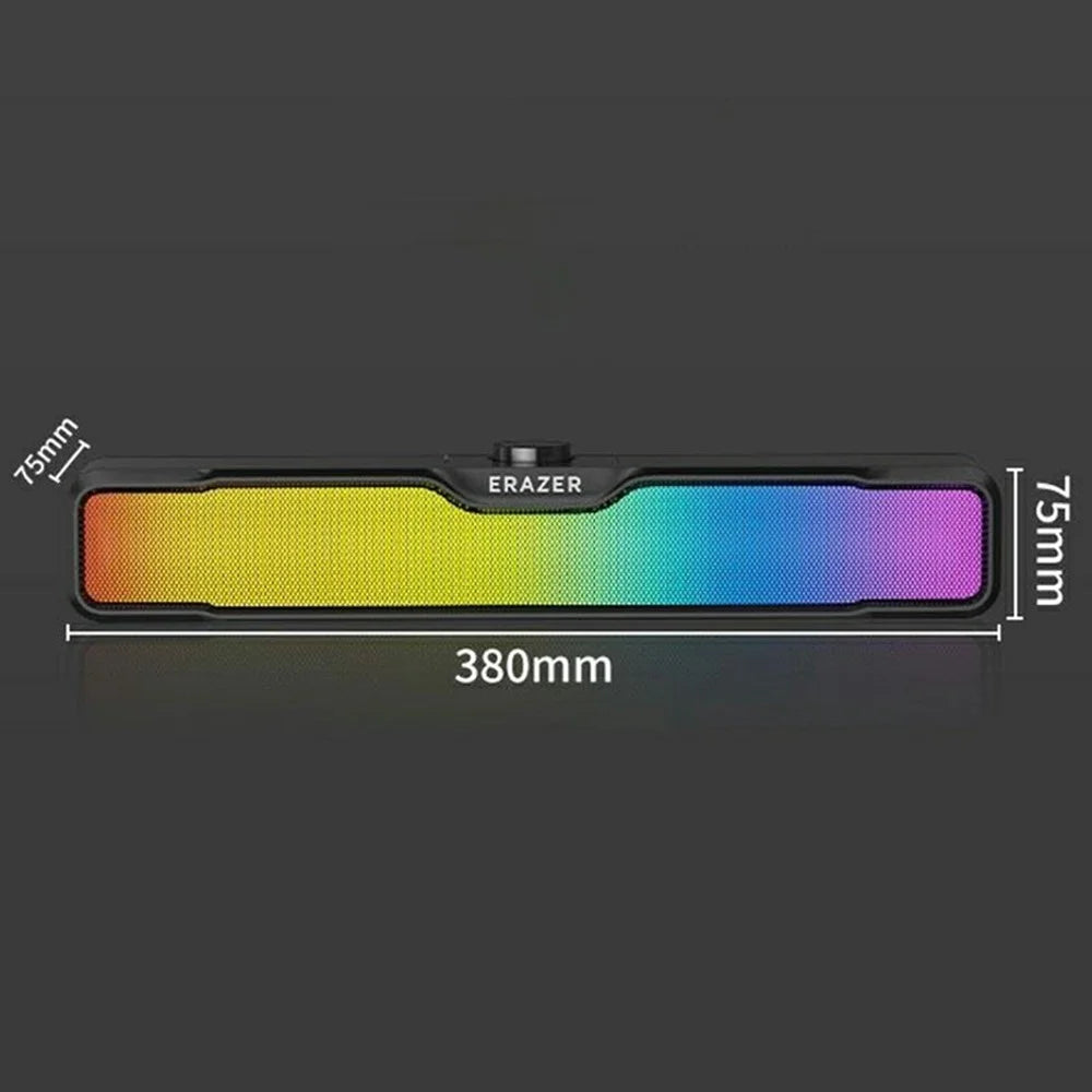 ERAZER W113 Desktop RGB Speaker Bluetooth-compatible 5.4 6W Stereo Sound USB Wired Speaker (Invested By Lenovo) - Black - 7