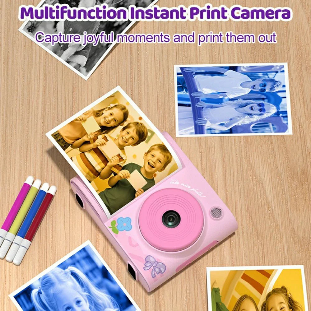 L8 Kids Instant Printing Camera 48MP HD 2.4 Inch Screen DIY Photo Thermal Printing Camera with Thermal Paper Set - Purple - 3