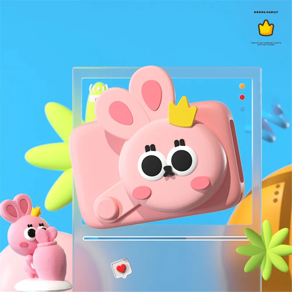 KOOOL K12 AI Object Recognition Children Camera 64MP 2.4 inch Kids Digital Camera Video Camera Birthday Gifts Toys - Pink - 2