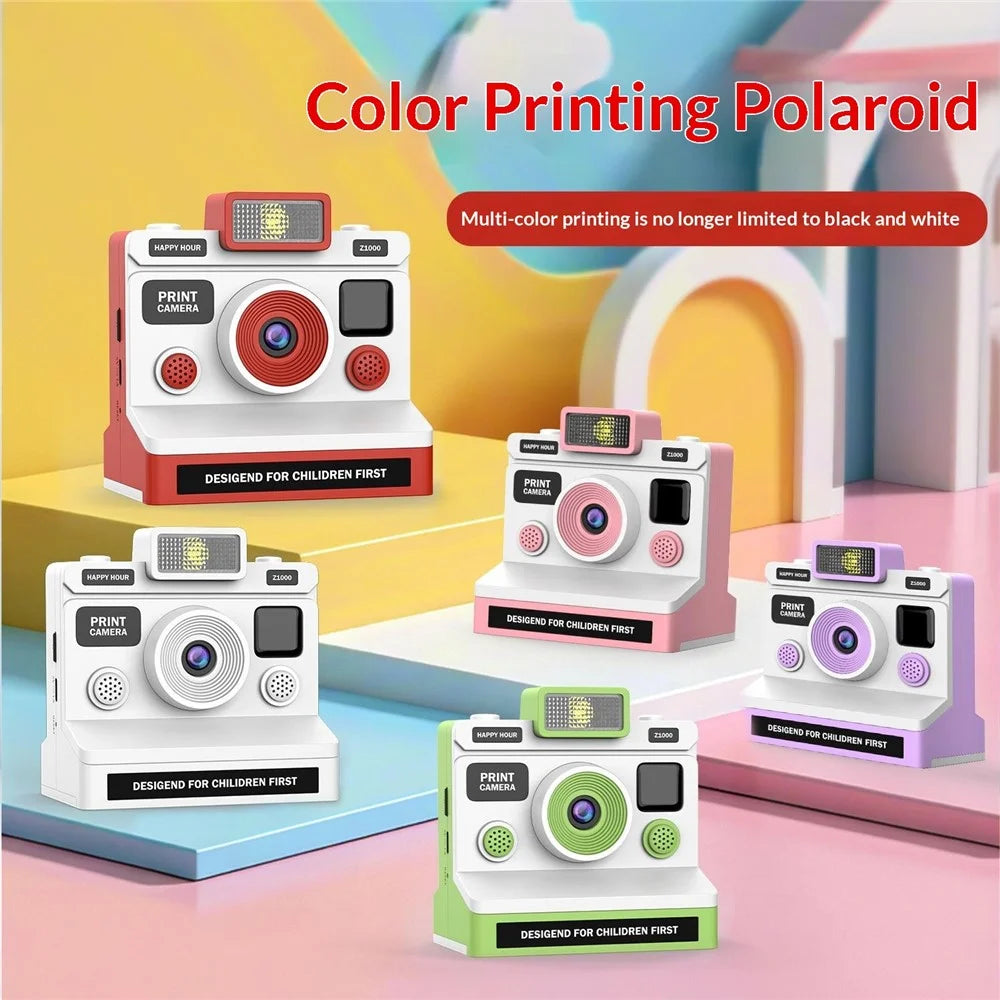 Z1000 Kids 2.8 Inch Instant Printing Camera Dual Lens HD Photo Video Thermal Printer Camera Toy - Green - 6