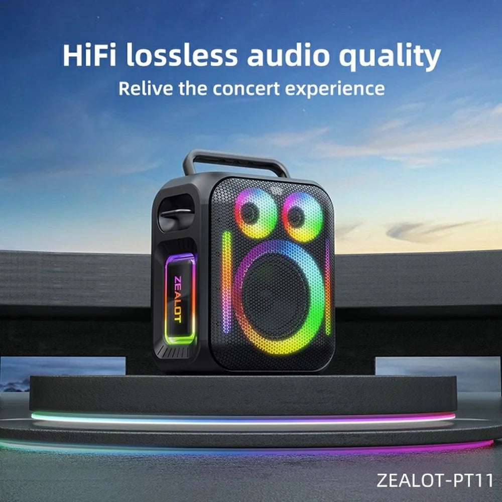 ZEALOT PT11 Portable Bluetooth-compatible Speaker 110W High Power 24000mAh RGB Light Speaker for Party Outdoor - Black - 6