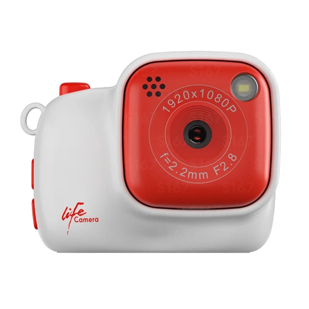 S167 Mini 2MP 1080P HD Digital Camera for Kids Photography with LED Flash and Lanyard, without TF Card - White - 1