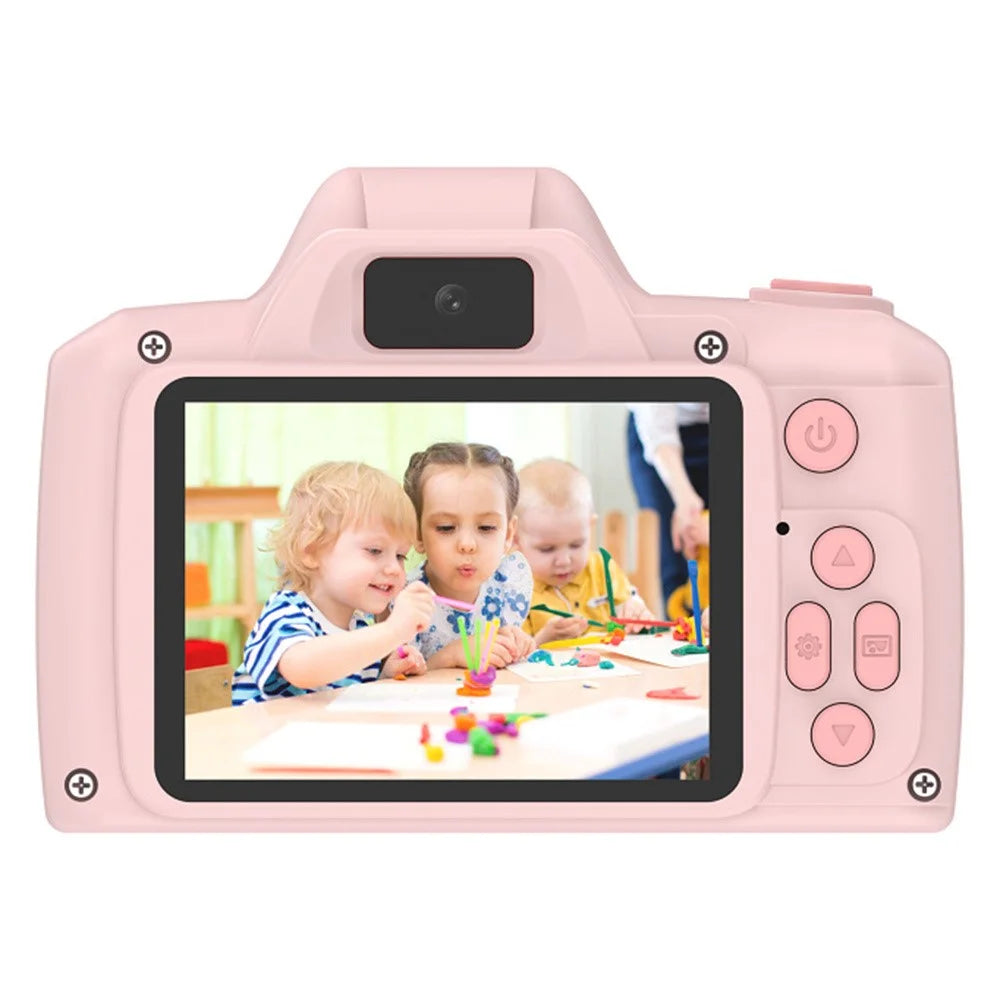 H10 2.4-inch IPS Screen Video Recorder Dual Lens Kids Camera, 32G Memory Card + Card Reader - Pink - 2