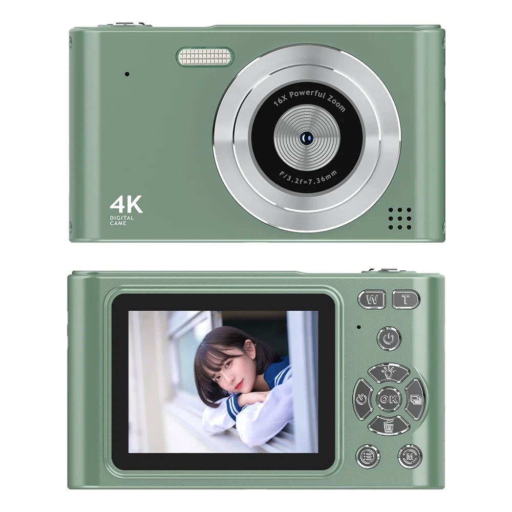 H15 Retro CCD Camera 16X Digital Zoom 1080P HD Video Recording Digital Camera with 2.4 Inch IPS Screen - Green - 1