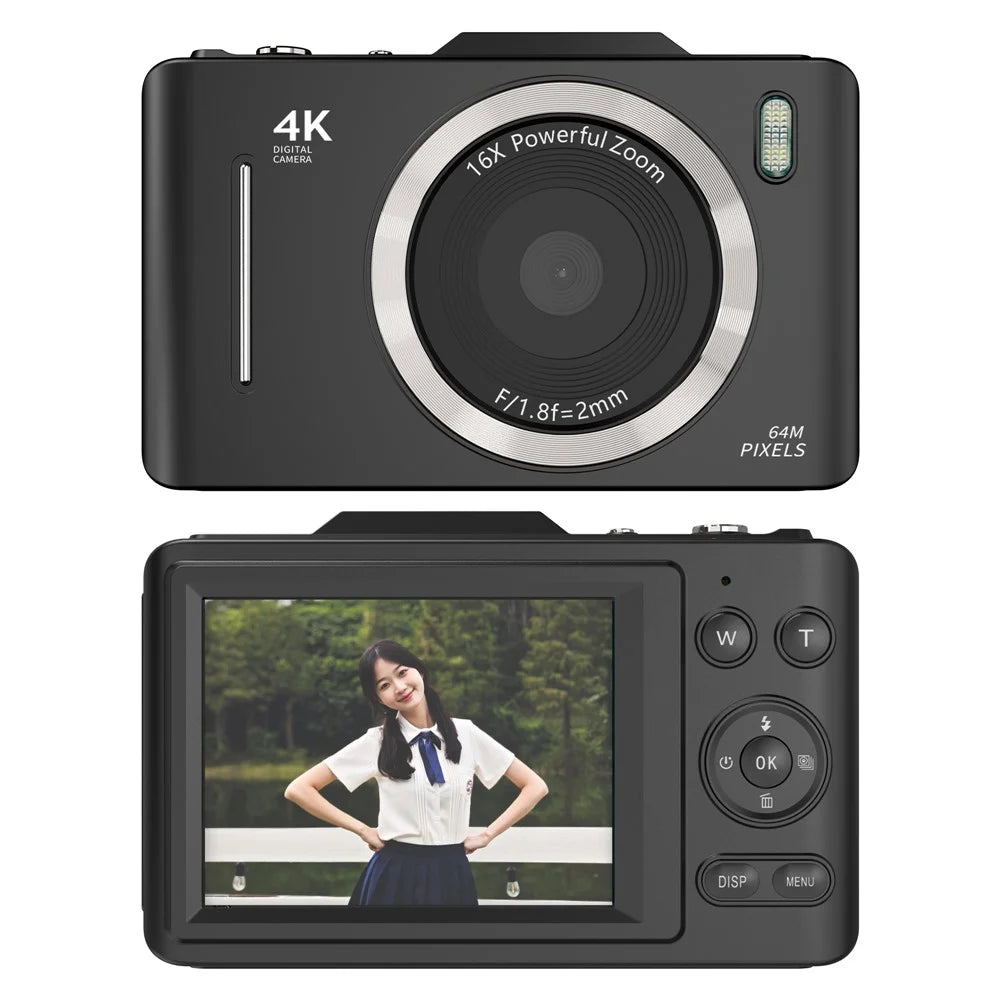 H16 2.8-inch IPS Screen Digital Camera 16x Zoom Anti-Shake CCD Camera with 32G TF Card + Card Reader - Black - 1