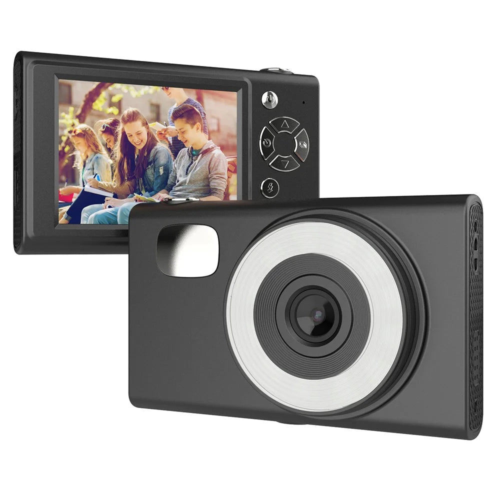 H12 Portable 2.8-inch IPS Screen Digital Camera Student HD CCD Camera with 32G TF Card + Card Reader - Black - 1