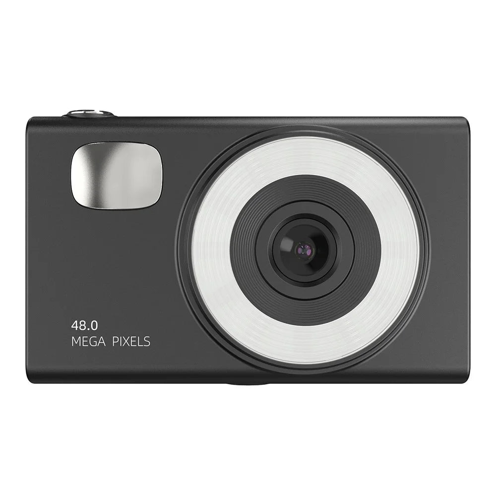 H12 Portable 2.8-inch IPS Screen Digital Camera Student HD CCD Camera with 32G TF Card + Card Reader - Black - 2