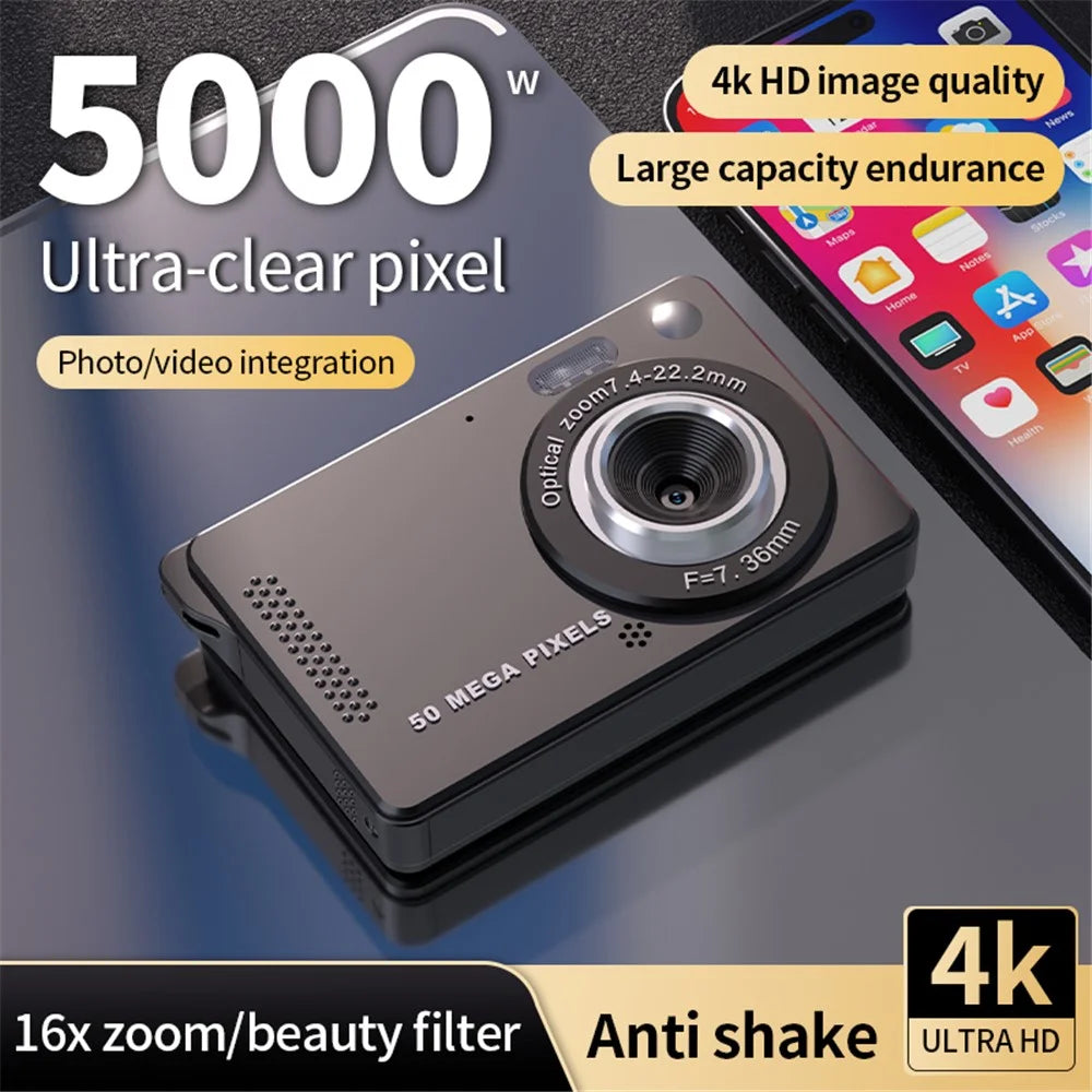 M08 2.8 Inch Compact CCD Digital Camera Auto Focus 1080P Video Recorder without TF Card - Black - 2