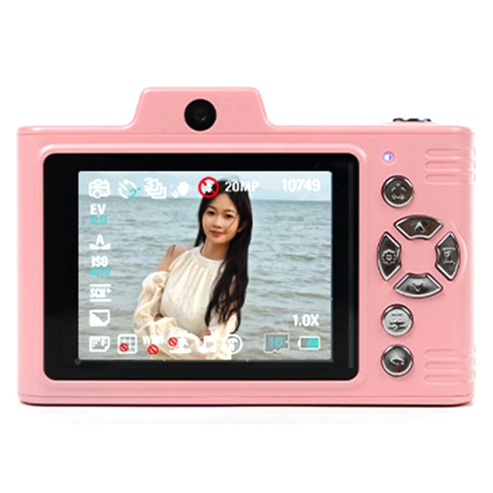 H8S 2.8 Inch IPS Screen Digital Camera HD Dual Lens Video Recording CCD Camera without TF Card - Pink - 1