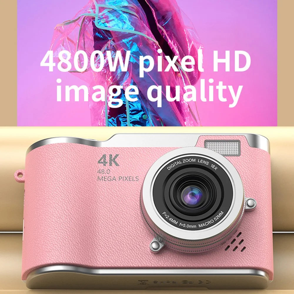 LK007 2.4 Inch Flip Screen High Definition Digital Camera 8X Zoom Auto Focus CCD Camcorder - White - 2
