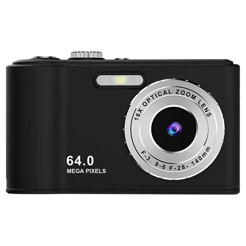 Q21 2.8 Inch IPS HD Screen Dual Lens CCD Digital Camera 16X Digital Zoom Video Recorder with 64G Memory Card + Card Reader - Black  /  Silver - 1