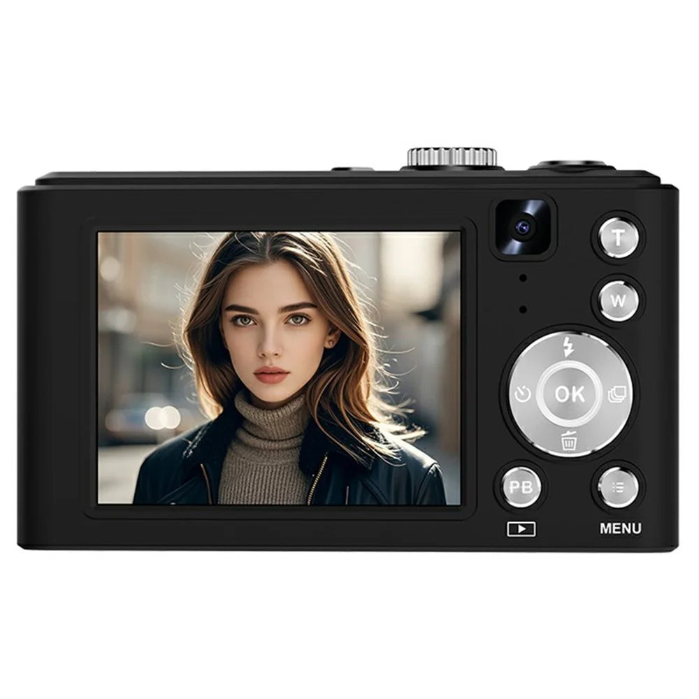 Q21 2.8 Inch IPS HD Screen Dual Lens CCD Digital Camera 16X Digital Zoom Video Recorder with 64G Memory Card + Card Reader - Black  /  Silver - 2