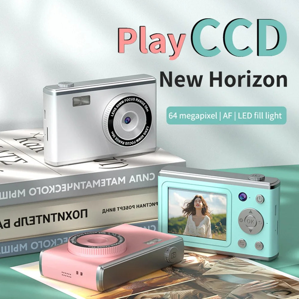 Y25 2.4 Inch HD IPS Screen Dual Lens Digital Camera Video Recording CCD with LED Fill Light - Black - 2