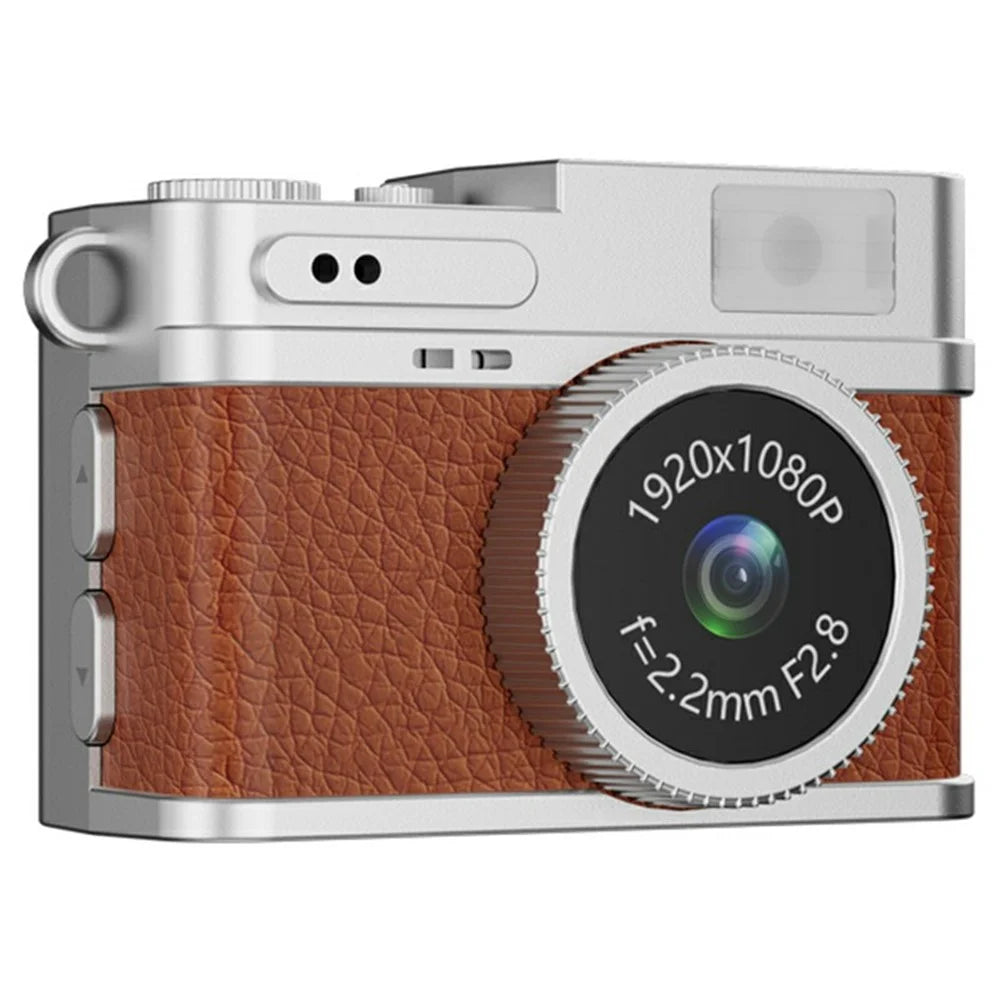 S150 Wearable Mini Camera 1080P HD Video 0.96 Inch IPS Display Necklace Pendant Retro Camera with 32GB TF Card - Brown - 1