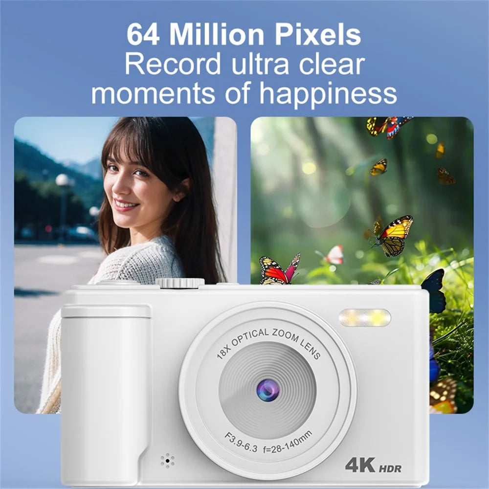 H01 2.8 Inch Flip Screen Digital Camera 18X Zoom HD Video Recording CCD Camera with 32G Memory Card + Card Reader - Black - 5