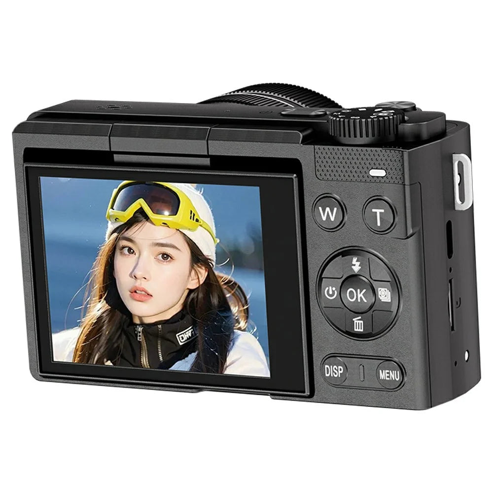 D1 2.8 Inch Flip Screen Portable Digital Camera 16X Zoom 4K UHD 64MP Video Recording Cam - Black - 2