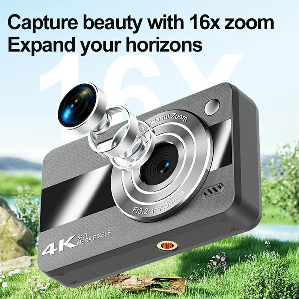 H11 2.4 Inch Portable Digital Camera 16X Digital Zoom HD Video Recording CCD Built In LED Flash, with 32GB Card + Card Reader - White - 6