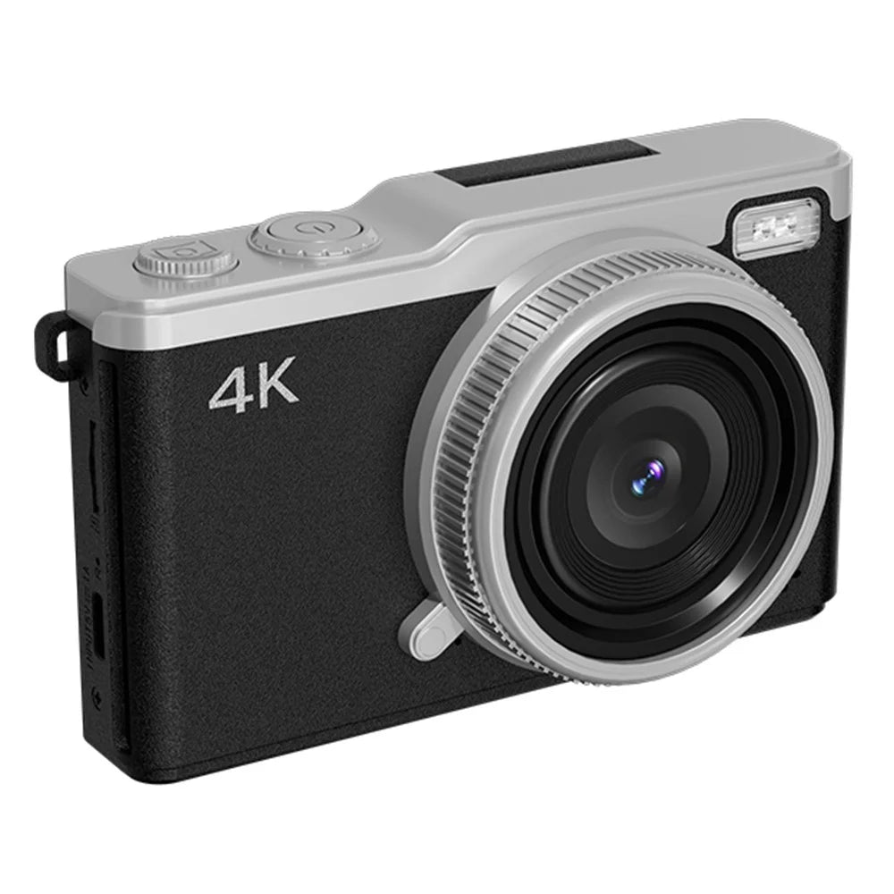 D72 2.4 Inch HD Flip Screen CCD Portable Digital Camera 4K Video Recording 16X Digital Zoom - Black - 1