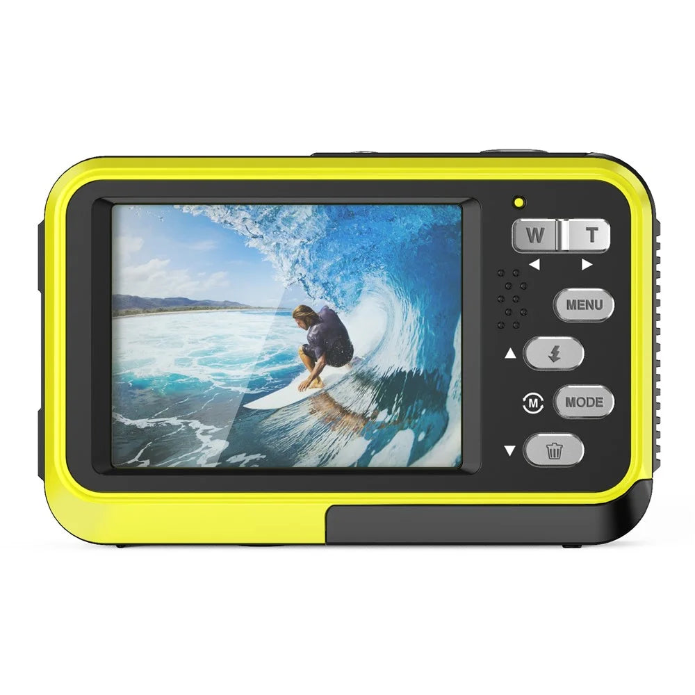 WDC901 For Outdoor Sports 4K Video Recorder 48MP Auto Focus HD Dual Screen Waterproof Digital Camera - Yellow - 2
