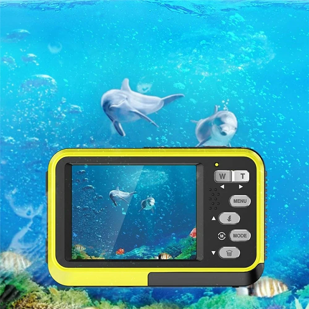 WDC901 For Outdoor Sports 4K Video Recorder 48MP Auto Focus HD Dual Screen Waterproof Digital Camera, with 32GB Card - Yellow - 3