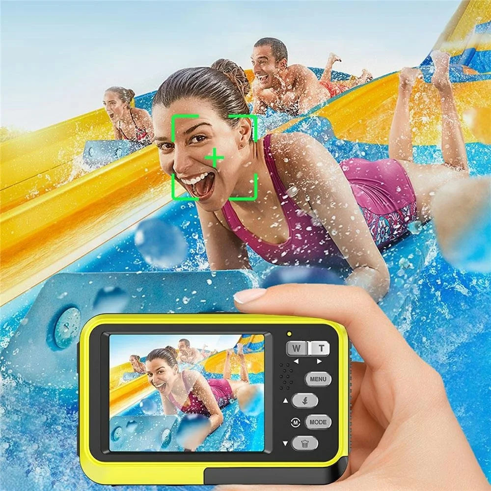 WDC901 For Outdoor Sports 4K Video Recorder 48MP Auto Focus HD Dual Screen Waterproof Digital Camera, with 32GB Card - Yellow - 5