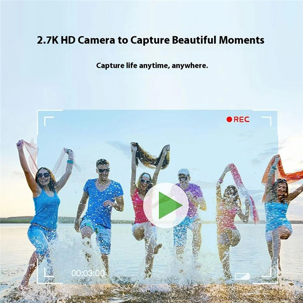 WDC901 For Outdoor Sports 4K Video Recorder 48MP Auto Focus HD Dual Screen Waterproof Digital Camera, with 32GB Card - Yellow - 6