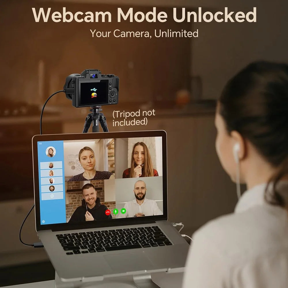 DC226 8K Digital Camera 48MP Sensor Entry Level for Students Selfie Camera with 64GB Memory Card / 2 Batteries - EU Plug - 7