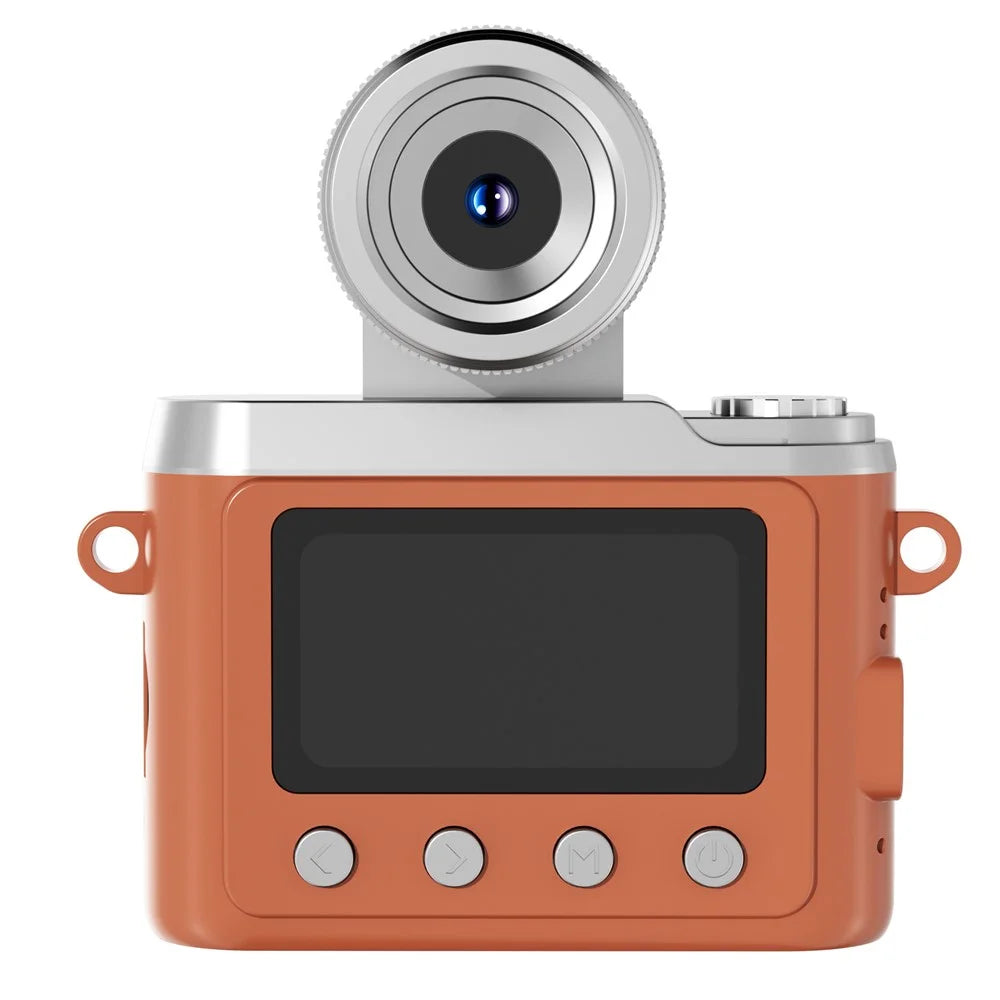 DM20 Auto Focus Mini Digital Camera 1.47 Inch HD Screen Flip Lens Video Recording CCD for Students - Brown - 2