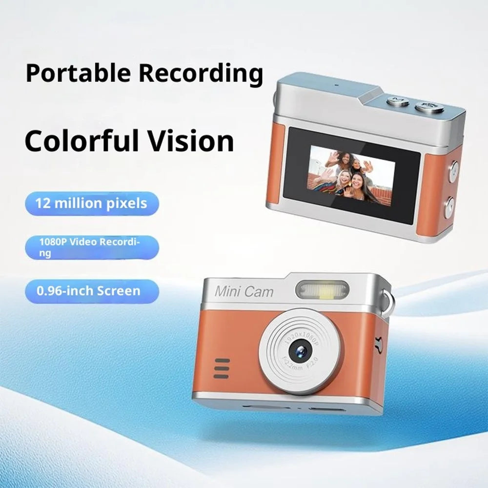 FK005 Portable 0.96 inch Mini Thumb CCD Camera 1080P HD Video Recording Up to 128GB Expandable Digital Camera - Brown - 2