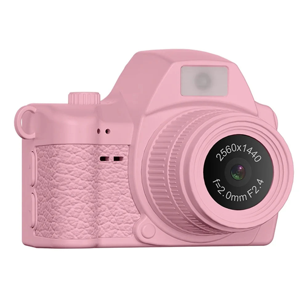 S161 Mini Digital Camera 1.47 Inch IPS Screen 2K HD Video Recording Kids Thumb Camera with Fill Light, with 32GB Card - Pink - 2
