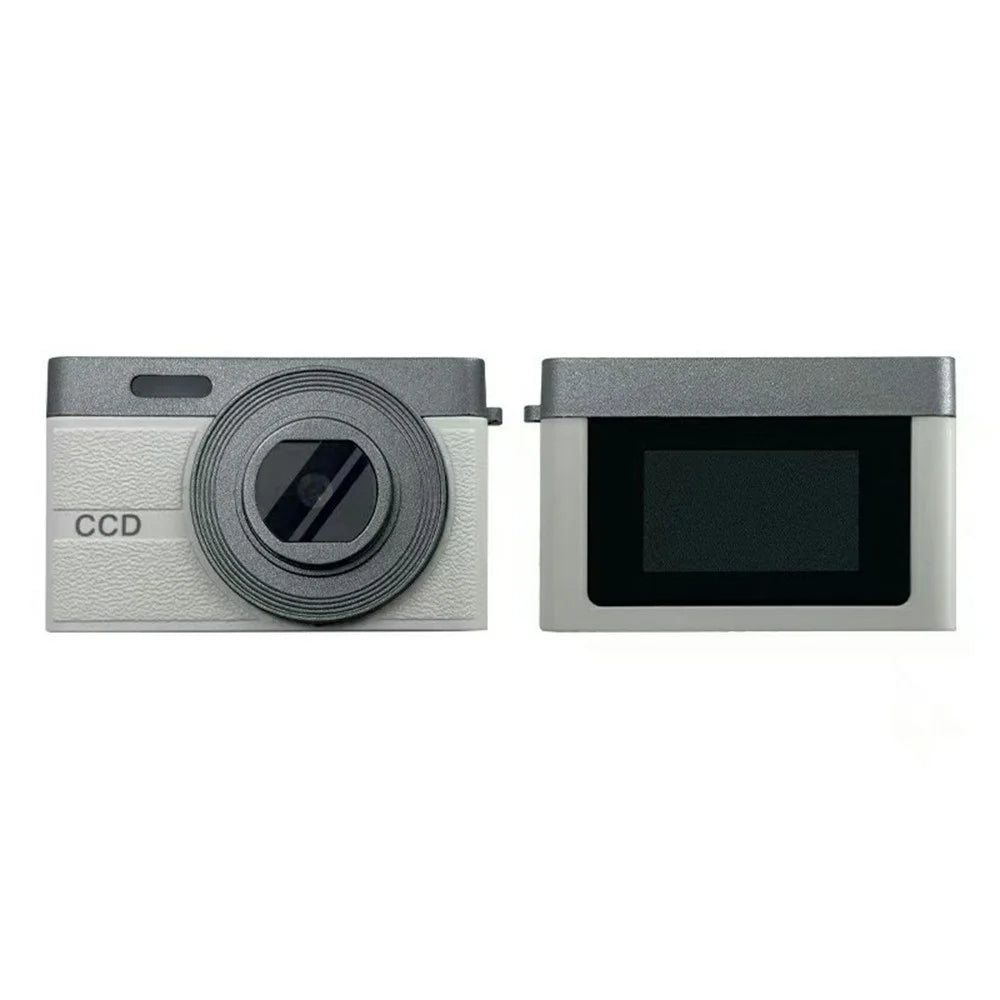 2Pcs 1080P Vintage Action Camera Portable Travel Recorder 1080P Mini Camera with Auto Focus Built-in Flash - White - 1