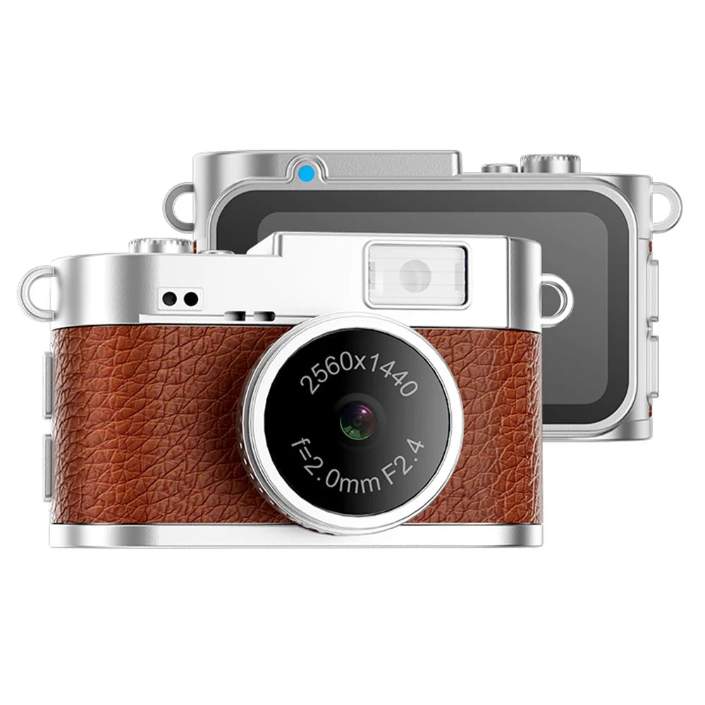 S160 1440P 2K Mini Lifestyle Camera 1.47 inch IPS Screen Portable Digital Cam with Multiple Filters for Daily Recording - Brown - 1