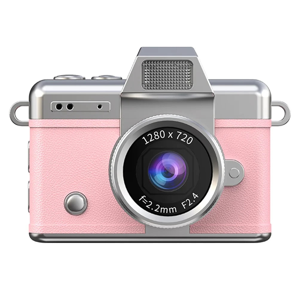 LK-027 Mini Retro Thumb Camera 1.47 Inch Flip Screen Digital Camera HD Video Recording CCD, with 32GB Card + Card Reader - Pink - 2