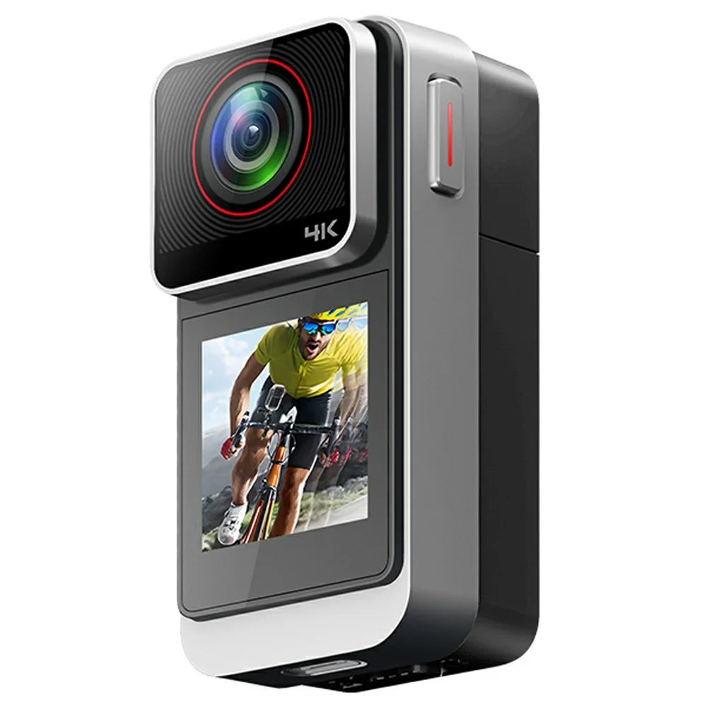 SAW10 4K Thumb Action Camera with 32GB TF Card Dual Touch Screen Mini Sport Camera Video Recorder - Black - 1