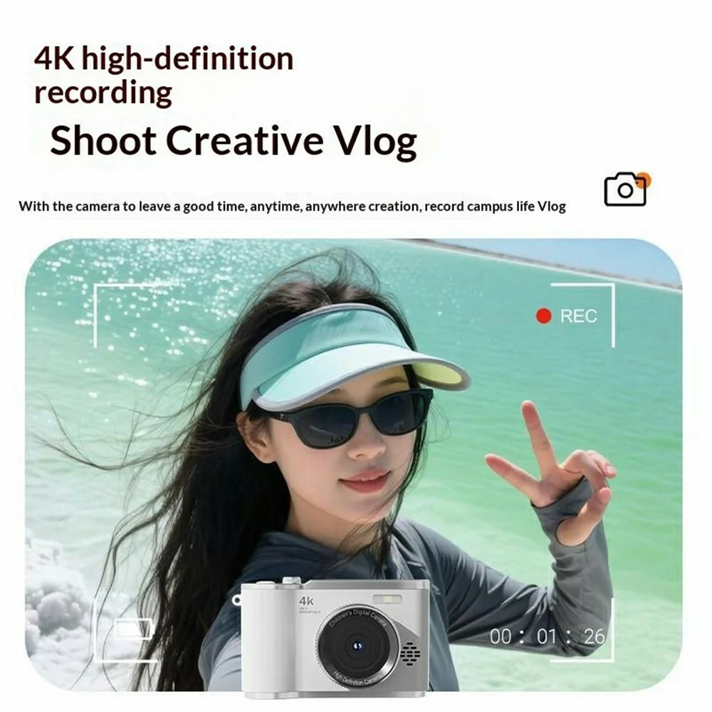 X18 2.4 Inch Flip Screen Digital Camera HD Video Recording CCD 16x Digital Zoom Camcorder - White - 3