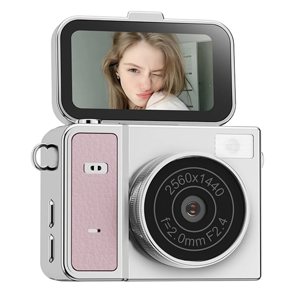 S162 1080P Mini Thumb Camera 1.47 Inch Flip Screen Digital Camera CCD HD Video / Photo For Vlogging - White - 1