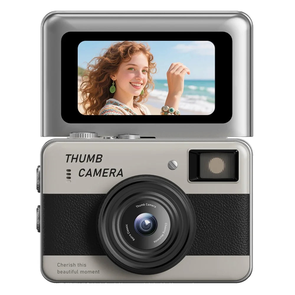 Y11 1.47 Inch Flip Screen Mini Thumb Camera HD Photography Video Recording CCD Digital Camera with LED Light - Black - 1