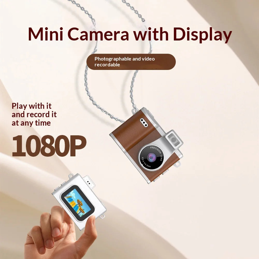 X8 Retro Mini Camera Thumb Size 0.96 Inch IPS Screen 1080P HD Video Recorder Built-in Flash - Pink - 2