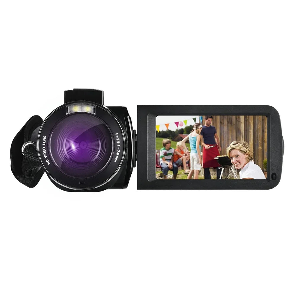 DV09 8K Digital Video Camera 96MP WiFi 3.0 Inch IPS Touchscreen 18X Zoom Camcorder for Vlog Photography - Black - 4