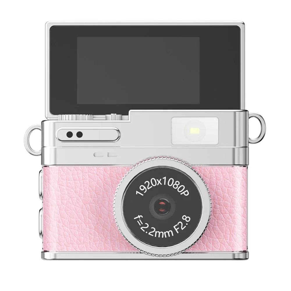 S150PRO Mini Portable Digital Camera 1080P HD Video Recording 0.96 Inch IPS Screen 180 Degree Flip Life Camera for Vlog Photography - Pink - 1