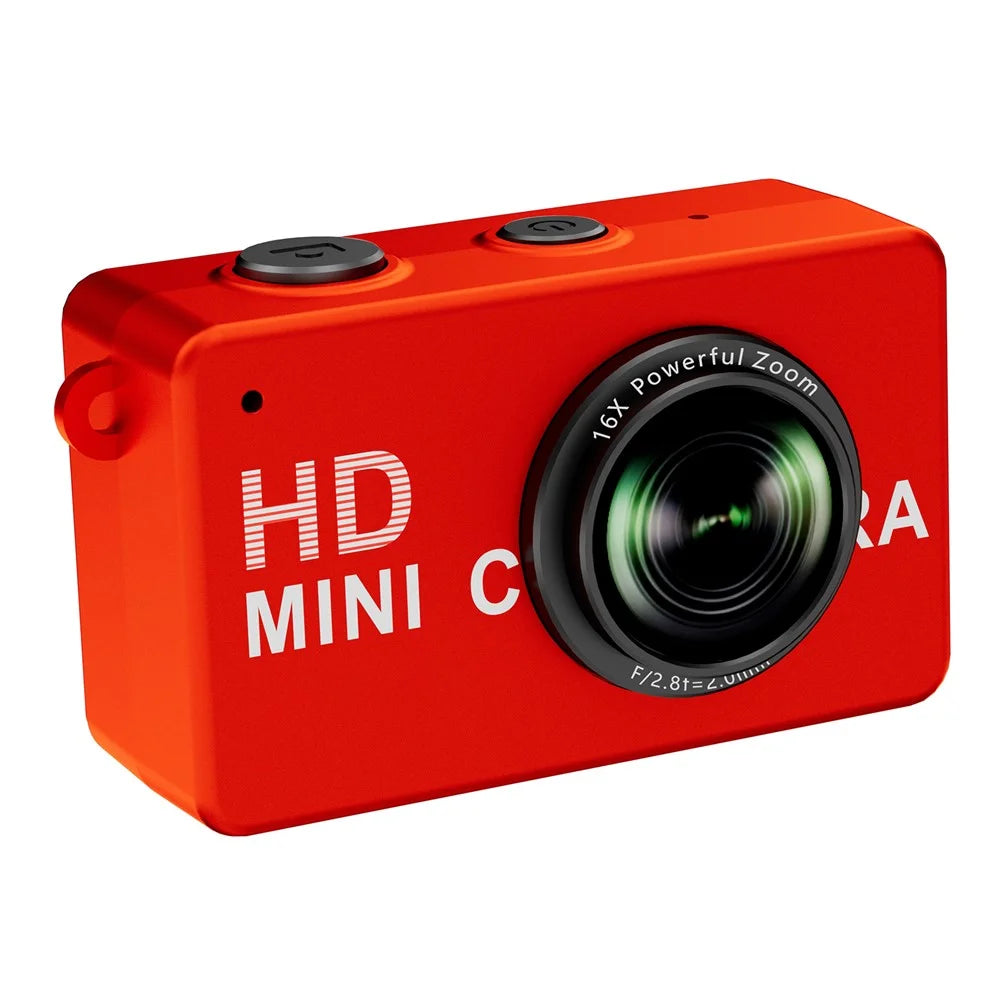 S4 Mini Keychain Thumb Camera 16X Zoom 180mAh 0.96 Inch IPS HD 1080P Portable Digital Camera for Travel Photography - Red - 1