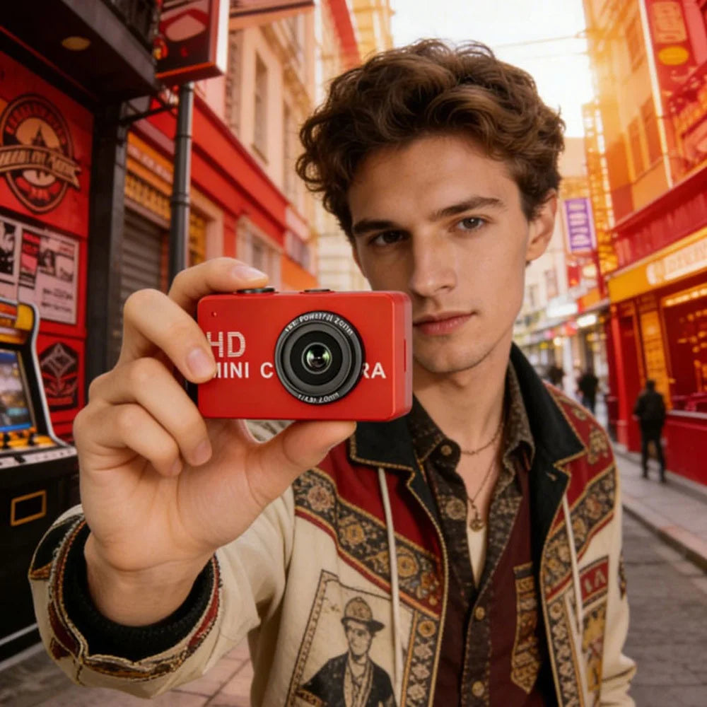 S4 Mini Keychain Thumb Camera 16X Zoom 180mAh 0.96 Inch IPS HD 1080P Portable Digital Camera for Travel Photography - Red - 7
