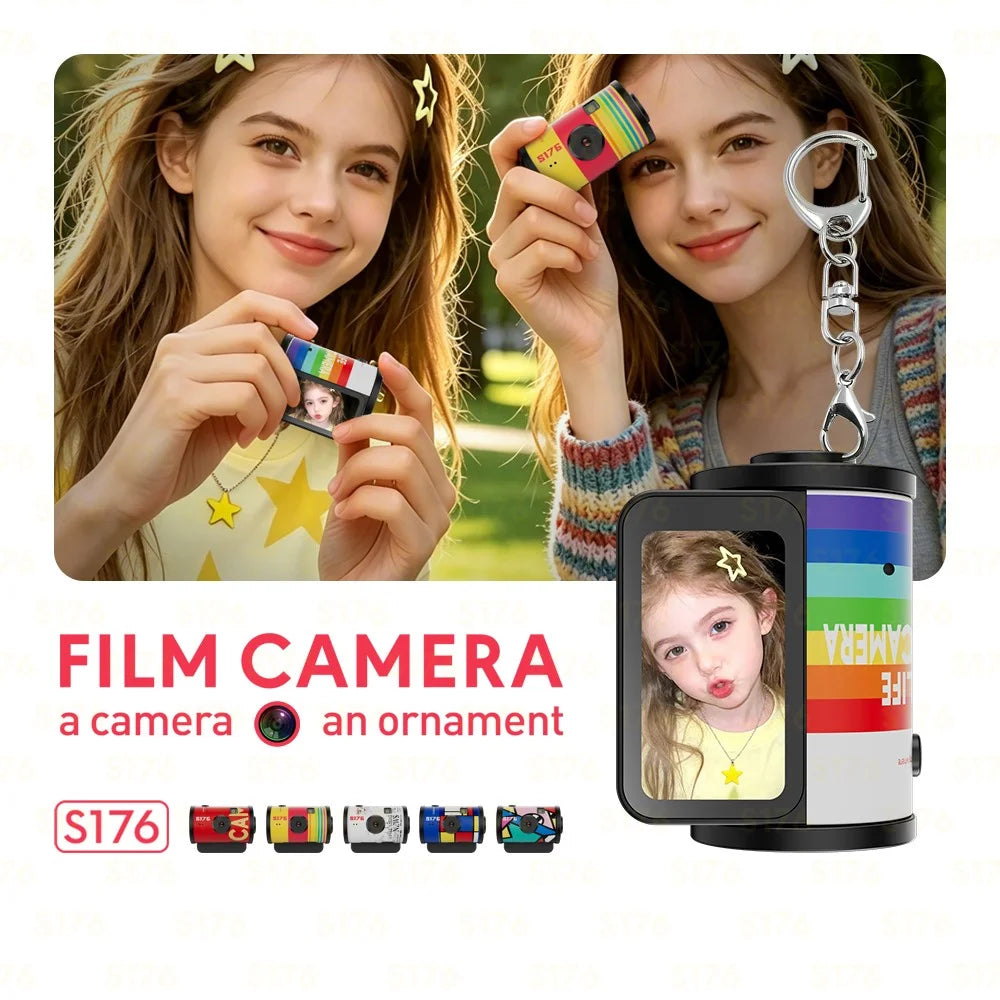 S176 Mini Thumb Camera 1.47 Inch IPS Screen 1080P HD Video Recording Portable Film Keychain Camera - White - 4