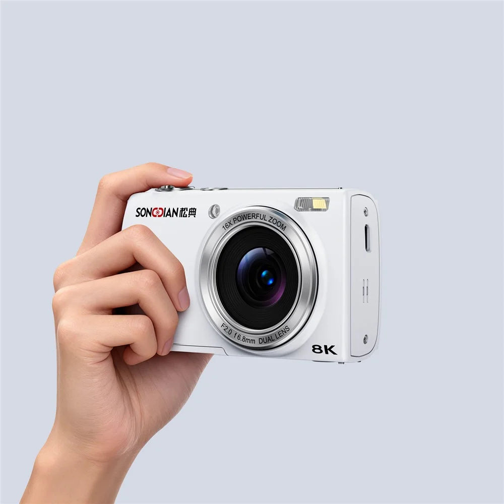 DC418 8K Digital Camera Dual Lens 48MP 16X Zoom 2.8 inch Touchscreen WiFi Photo Video Recorder - White - 2