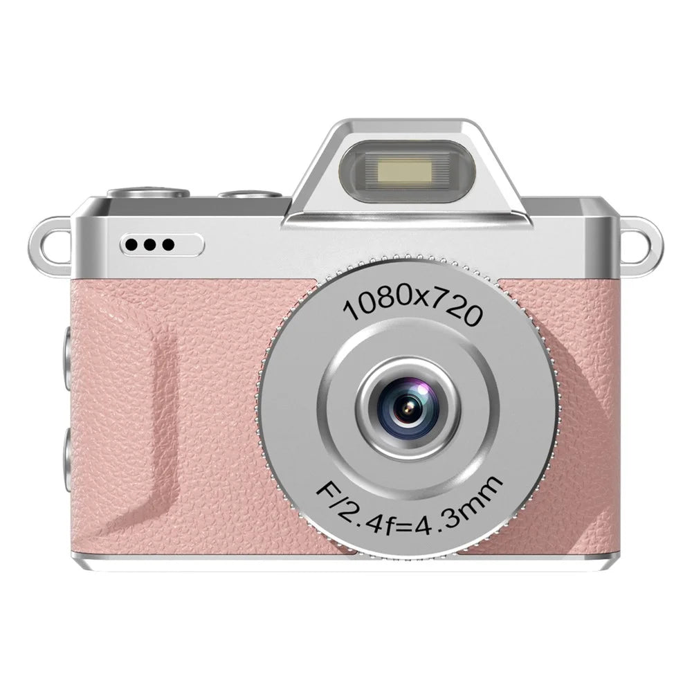 M37 1.47 Inch Flip Screen Mini Thumb Camera 1080P HD Video Recording LED Flash Camera for Vlog Travel - Pink - 1